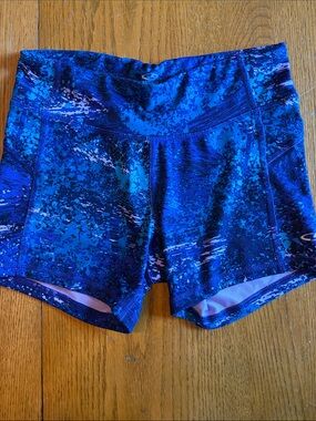 (5/$20) Champion Women's Blue Multi-Print Bike Shorts